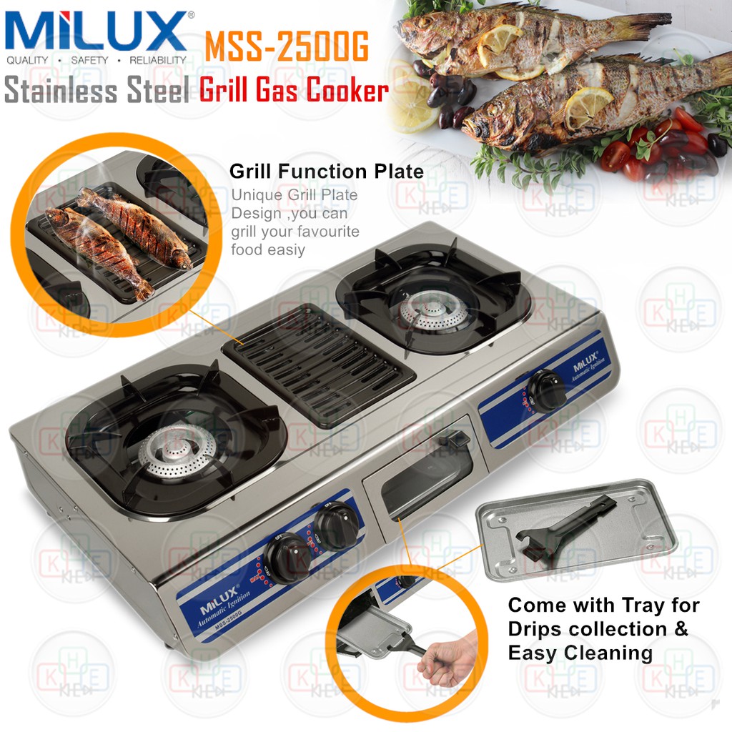 milux gas cooker with grill